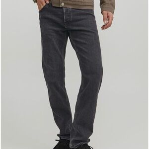 Jack & Jones Men’s Black Slim Straight/Tim Jeans. 33/32